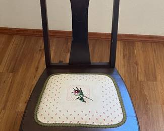 Petite rocking chair with upholstered seat