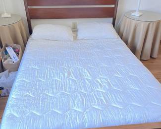 Mid Century headboard, footboard, full size box spring