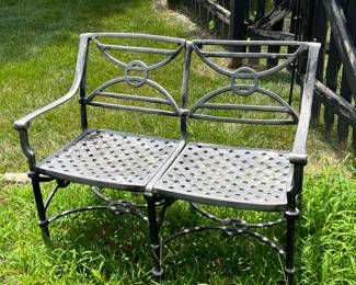 Woodard double seat, cast aluminum