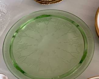 “Vaseline” glass platter