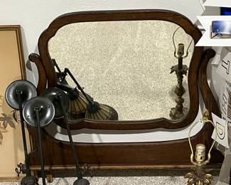 Antique dresser top mirror
