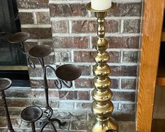 Candlestick holders, metals and brass