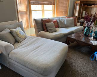 Oversized chaise and sofa
