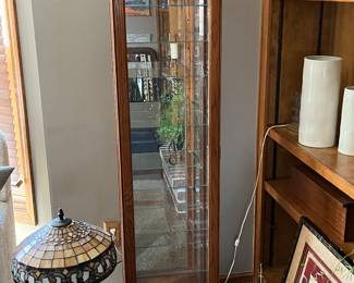 Tall curio cabinet with light