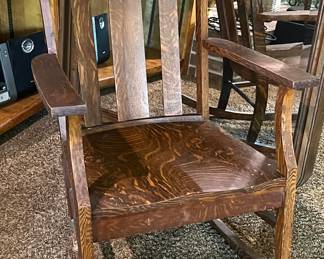 Vintage quarter sewn oak rocking chair