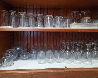 Numerous pieces of glassware