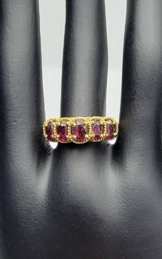 10K Yellow Gold Ruby Ring - Size 8