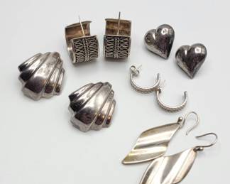 Sterling Silver Earrings - 5 Pairs