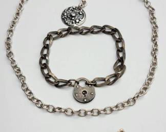 Sterling Silver Charms, Foree 925 Silver Necklace and Bracelet