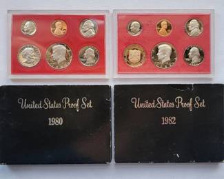 1980 & 1982 US Proof Coin Sets