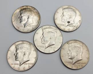 1964 Silver Kennedy Half Dollars - Lot of 6