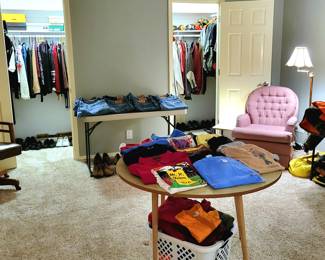 Room and Closet full of Men's and Women's Clothing