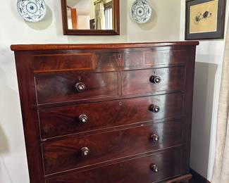 Beautiful 19th century chest with mother of pearl inlaid knobs