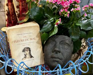 French wire planter and French books!