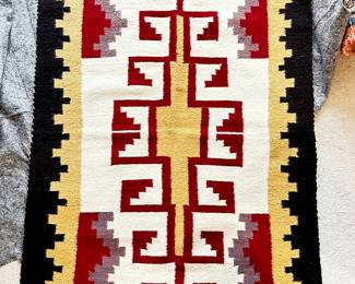 Vividly colored vintage Navajo Rug