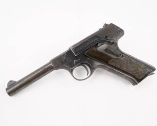 Make: Colt
Model: Challenger
Caliber: 22 LR
Action: Semi
Barrel: 4.5
Bore: Shiny
Serial # 34604-C
Condition: Very Good
This Colt challenger is a semi-automatic pistol chambered in 22LR and features a 4.5 inch barrel. Dates to 1951 and is in very good condition showing normal signs of use and wear. 
