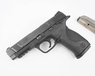 Make: Smith & Wesson
Model: M&P 45
Caliber: 45 Auto
Action: Semi
Barrel: 4.5
Bore: Shiny
Serial # MPY6703
Condition: Very Good
In the design of the M&P45, Smith & Wesson considered the needs of military and law enforcement from every conceivable angle. No other polymer pistol offers this combination of versatility, durability and safety. The pistol is sold with one magazine and is in very good condition, showing obvious signs of use and holster wear. 