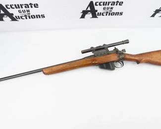 Make: Enfield
Model: NO4 MK I
Caliber: 30-06
Action: Bolt
Barrel: 22.5
Bore: Bright
Serial # 81c7737
Condition: Very good
The British Lee-­Enfield proved to be one of the best military bolt-­action rifles. During its 100-­plus-­year service life, it went through many incarnations, culminating in the superb No. 4, Mk I. Though primarily an arm used by British and Commonwealth forces, the No. 4 saw use in a number of foreign forces during World War II and after. Paired with a unique weaver B4 scope. This Rifle is in Excellent condition showing normal signs of use and wear. 