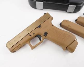 Make: Glock
Model: 19X
Caliber: 9x19
Action: Semi
Barrel: 4
Bore: Bright
Serial # AHMV176
Condition: Excellent
From the Marksman Barrel and advanced ergonomics to the Coyote color and nPVD coating, the G19X extends the GLOCK legacy and will be a welcomed addition to your collection. This 19x is in excellent condition, showing some signs of use and wear. The pistol is sold with 3 magazines and the factory case.