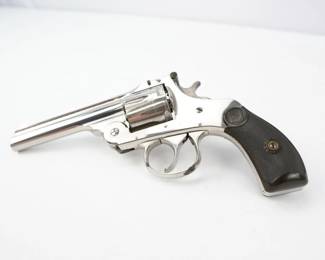 Make: Harrington & Richardson
Model: Top Break
Caliber: 38 S&W
Action: DA
Barrel: 4
Bore: Shiny
Serial # NVS
Condition: Very Good
This H&R Top Break Revolver Chambered in 38 S&W Featuring a 4 inch barrel contains No serial Number. This Revolver is in Very Good condition showing normal signs of use and wear.