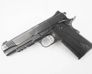 Make: Kimber
Model: Custom TLE/RL II
Caliber: .45 ACP
Action: Semi
Barrel: 5
Bore: Shiny
Serial # K478897
Condition: Very Good
Kimber has gained a solid reputation for manufacturing highly accurate M1911-style pistols, offered with a wide range of custom features direct from the factory. The Custom TLE/RL II Semi-Auto Pistol features a 1913 Picatinny rail on the frame, in front of the trigger guard to attach aftermarket tactical sights and lights. This Kimber is in very good condition, showing obvious signs of use and holster wear. The pistol is sold with one magazine. 