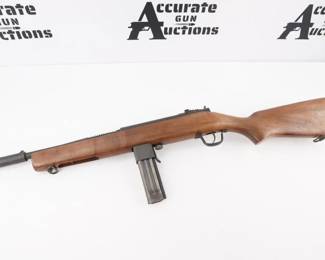 Make: Harrington & Richardson
Model: H&R Reising M50
Caliber: .45 ACP
Action: Automatic
Barrel: 14
Bore: Shiny
Serial # S4894
Condition: Very Good
Reising M50, this submachine gun fires from the closed firing the 45 ACP. The M50 was used by the Marine Corp in World War 2. This one is one with the s prefix to the serial number, it was made in 1957. It can be feed with a 12 round or 20 round magazine. With the power of 45 ACP and a accuracy firing from the closed bolt. Please see the photos. Please be aware there is anther layer to purchasing Fully Automatic, It will require finger prints , photographs, this process is know to take a long time, upwards of a year, also require the payment of a $200 tax. The NFA firearms, are not aviable for local pick, must be transferred to your local FFL/SOT. The firearms are on a form 3, ready for imitate transfer to your FFL/SOT. Please know your local and state laws. All funds will need to clear before, starting the transfer to your FFL/SOT.