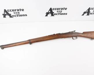 Make: Fabrica De Armas
Model: 1914 Spanish mauser
Caliber: 7mm
Action: Bolt
Barrel: 29
Bore: Dark
Serial # Y7246
Condition: Good
The Mauser Model 1914 is a bolt-action rifle commonly referred to as the Spanish Mauser, though the model was adopted by other countries in other calibers, most notably the Ottoman Empire. Was developed for the Spanish Army as part of a program to correct deficiencies in the earlier 1889, 1890, and 1891 series of Mauser rifles. This Rifle shows its age, it is in Good Showing signs of use and wear. 