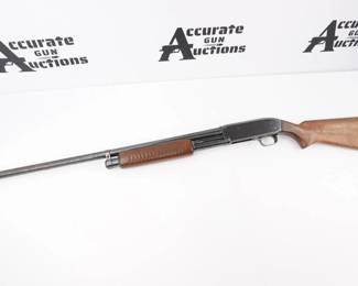 Make: J.C. HIGGINS
Model: 20
Caliber: 12 GA
Action: Pump
Barrel: 28
Bore: Frosty
Serial # NSN
Condition: Good
The Model 20, pump action shotgun is a prime example of the excellence, ingenuity, and craftsmanship of American manufacturing in the post war years. Introduced in 1946 and offered in 12, 16 and 20 gauges, production continued until the early 60’s, when Sears discontinued the J.C. Higgins sporting goods line, replacing it in 1962 with the Ted Williams line of products. This Shotgun is chambered for 16GA and shows signs of Age and wear with Rust on the barrel and the bore condition is frosty.