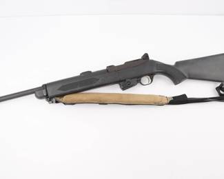 Make: Ruger
Model: Carbine
Caliber: .40
Action: Semi
Barrel: 16
Bore: Shiny
Serial # 480-15596
Condition: Very Good
Ruger PC Carbine 40 S&W 16.12in Anodized Semi Automatic Modern Sporting Rifle. Ruger's PC Carbine rifle features interchangeable magazine wells for use of common Ruger and Glock magazines. Its Dead blow action features a custom tungsten dead blow weight that shortens bolt travel and reduces felt recoil and muzzle rise. This Rifle does not come with a magazine. This Rifle is in very Good condition showing normal signs of use and wear. 