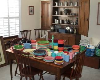 Vintage Walnut Dining with Fiesta Dishes