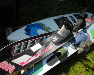 wake board and water skiis