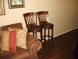 Nice Leather & Wood Bar Stools.