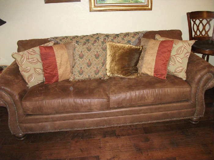 Bassett Couch & Decorative Pillows.