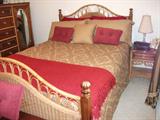 Lexington Wicker & Wood Bed, Night Stand, & Chest.