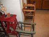 Vintage Stools & Wine Rack.