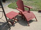 Wooden Chaise Lounge & Table