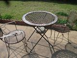 Metal Table & 2 Chairs.