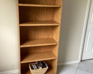 5 shelf bookcase.  71” x 29” x 12”