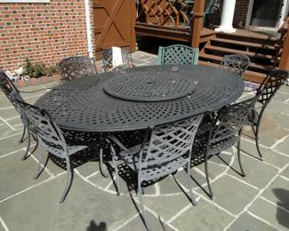 Fortunoff metal patio set with lazy susan 