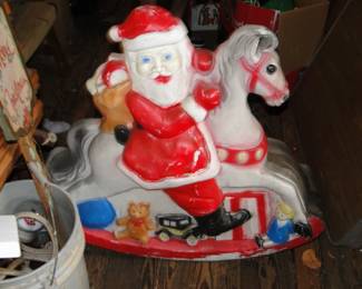 Santa on horse blow mold