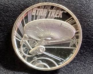 2016 Tuvalu $1 One Ounce Silver Star Trek High Relief Proof Coin