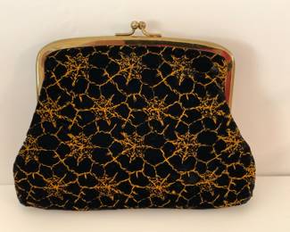 Velvet embroidered bag
