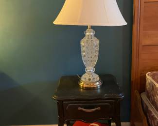 Vintage table and glass lamp