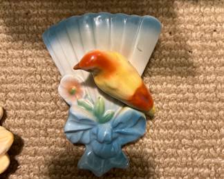 Czechoslovakian bird wall pocket