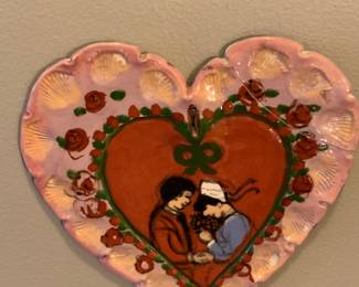 Handmade heart shaped tile