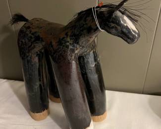 Clay and fiber horse