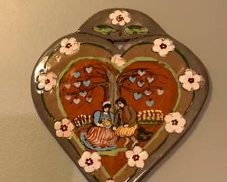 Handmade heart shaped tile