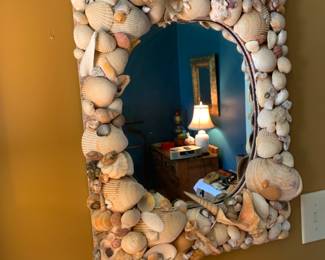 Beautiful, handcrafted shell mirror