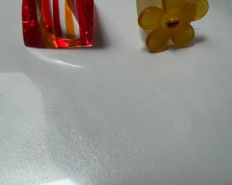 Vintage lucite rings