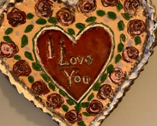 Handmade heart shaped tile